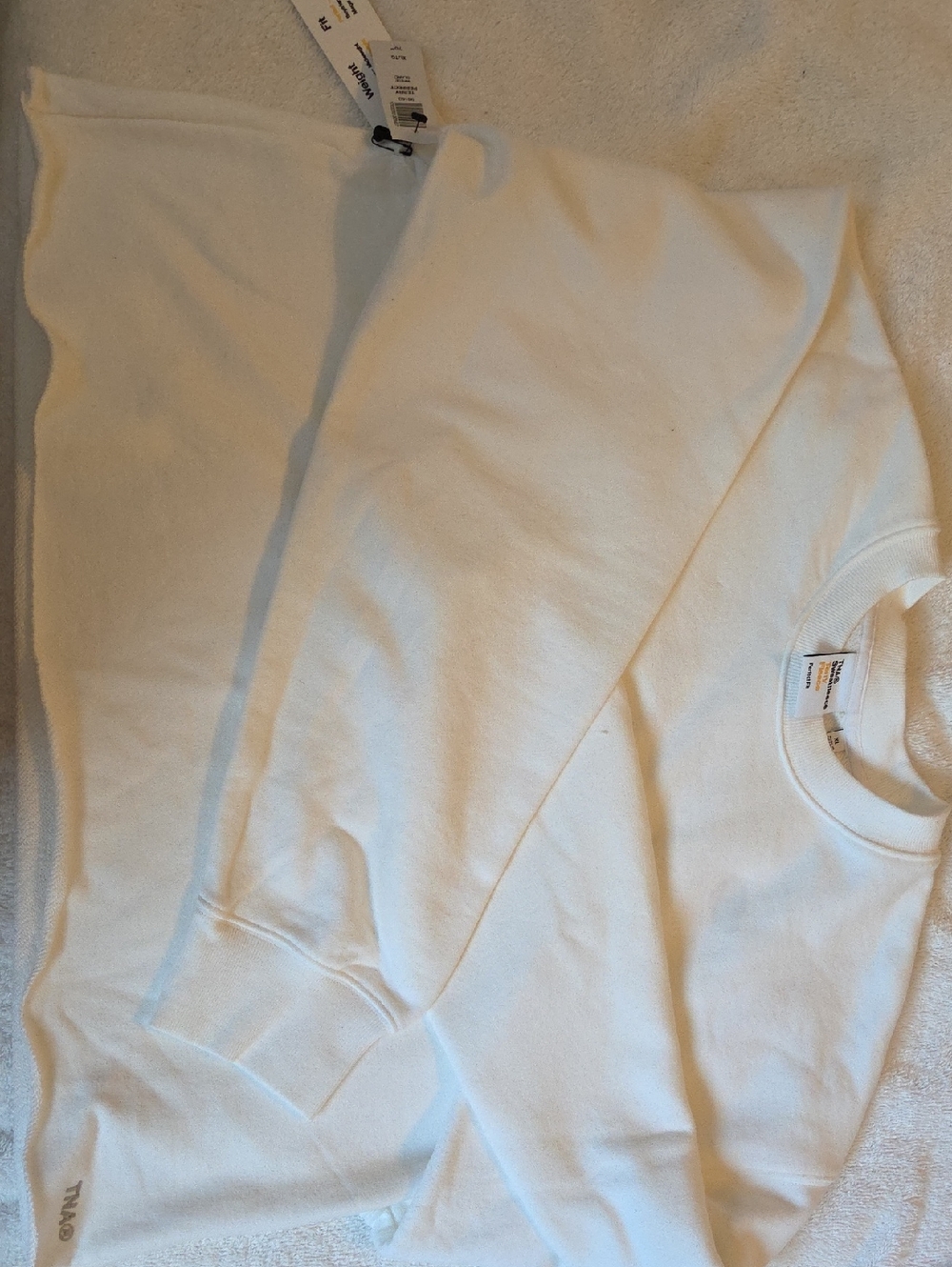TNA - White Cropped Crewneck Sweatshirt